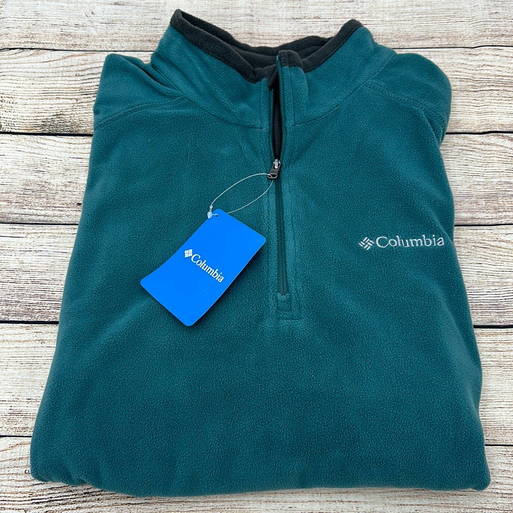 Columbia Pine Ridge Half Zip Fleece Teal and Grey Men’s Size M